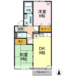 グレイス・ハイツ B棟【2階】の間取り