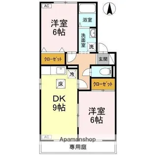 グレイス・ハイツ B棟【1階】の間取り