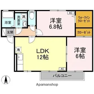 プレジャーⅡ A棟【2階】の間取り