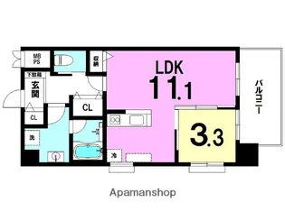 パグロ城北【8階】の間取り