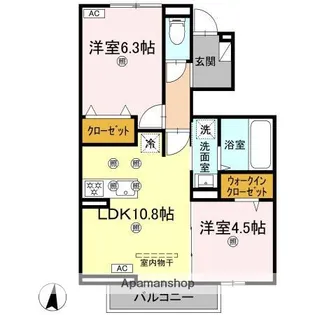 ルミクレアコート【1階】の間取り