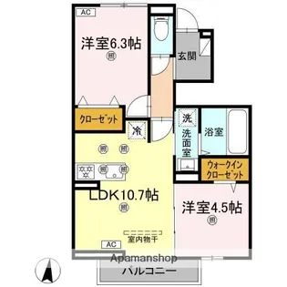 ルミクレアコート【1階】の間取り