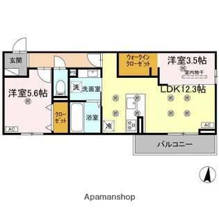 クランツ北井門A【3階】の間取り