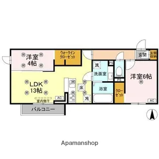 クランツ古川西 B棟【1階】の間取り