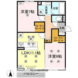 クランツ古川西 B棟【1階】の間取り