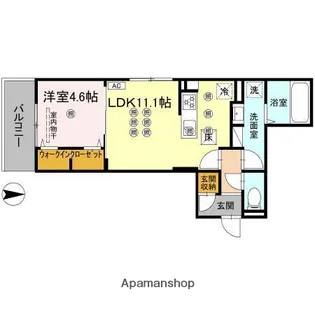 ベルナシェンテ南松山【1階】の間取り
