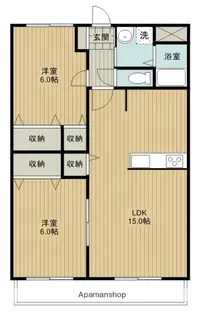 パレロワイヤル小松町【2階】の間取り