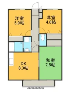 フォブール飯岡【1階】の間取り