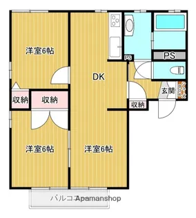 リバティー三津屋【1階】の間取り