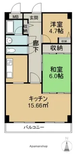 スカール喜多川【7階】の間取り