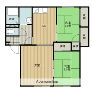 コーポ石原Ⅱ【2階】の間取り