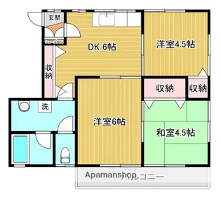 常心ハイツⅡ・Ⅲ・Ⅳ【2階】の間取り