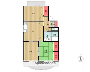 フロンティアⅠ・Ⅱ【3階】の間取り