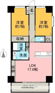 2LDKの間取り画像