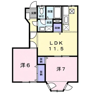 ヴィレッジ・ジュークA【1階】の間取り