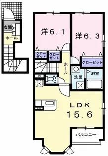 2LDKの間取り画像
