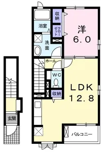 カーサ・セレーノA【2階】の間取り