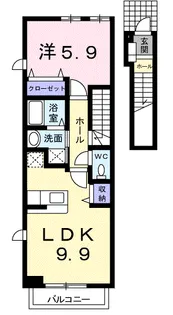 パティオハイツB【2階】の間取り