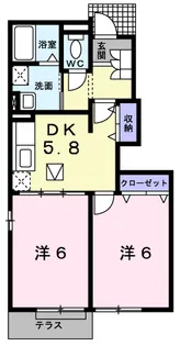 ブリッサ ジツモンB【1階】の間取り
