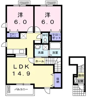 プチ・シャトーA【2階】の間取り