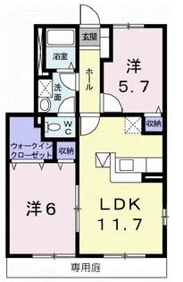ガーデン ヴィラA【1階】の間取り