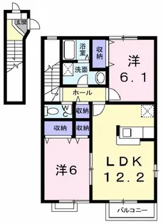 ガーデン ヴィラA【2階】の間取り