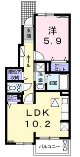 1LDKの間取り画像