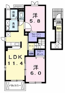 アンジュフランA【2階】の間取り