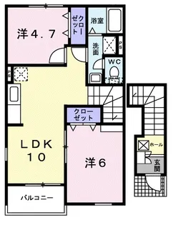 ポーレ・サンピーチ【2階】の間取り