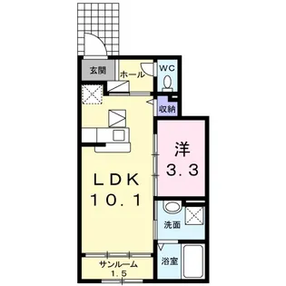 サン・ブルック 新町【1階】の間取り