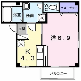 グリシーヌメゾン・MK【1階】の間取り