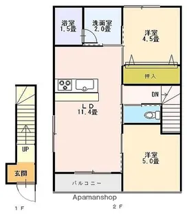 MOMOハウスⅣ【2階】の間取り