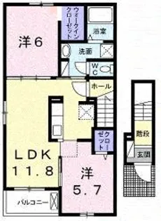 クラール・イーブンベルク B【2階】の間取り