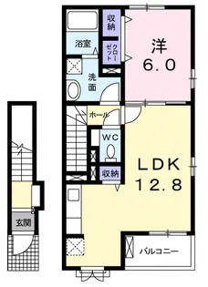 エレガンツァ喜多川【2階】の間取り