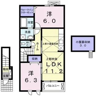ベル・ヴィオラKⅡ【2階】の間取り