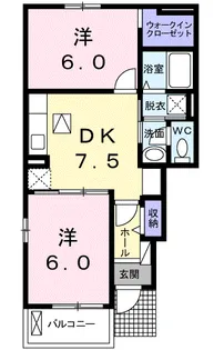 ジャグアル・三津屋【1階】の間取り