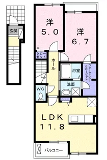 クラレール【2階】の間取り