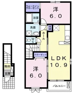 サンフィールド・セレナ B【2階】の間取り