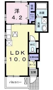 サンフィールド・セレナ A【1階】の間取り