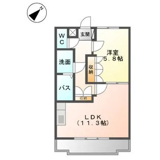 ヴィーヴル 弐番館【105号室】の間取り