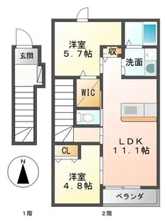 ロイヤルメゾン【201号室】の間取り
