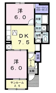 ストロベリー・SAM A【1階】の間取り