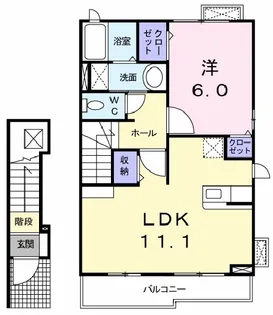 ストレイトサーパス【2階】の間取り