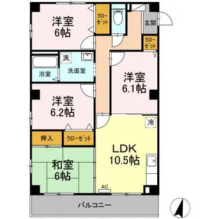 フィネス御殿前通り【3階】の間取り