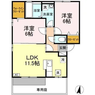 ラフィーネ イースト棟【1階】の間取り