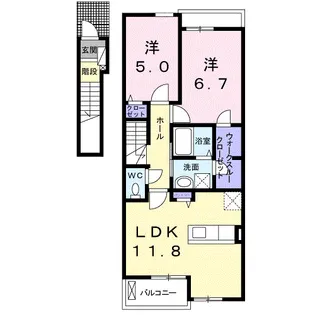 フィオーレⅢ E【2階】の間取り