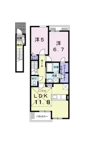 エスペランサ樋之口 B【2階】の間取り