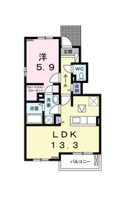 エスペランサ樋之口 A【1階】の間取り