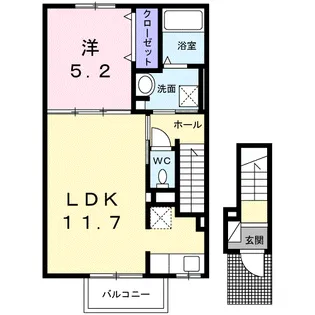 クラール福武C【2階】の間取り