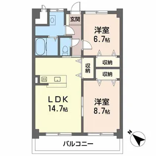 アルーア壬生川【2階】の間取り